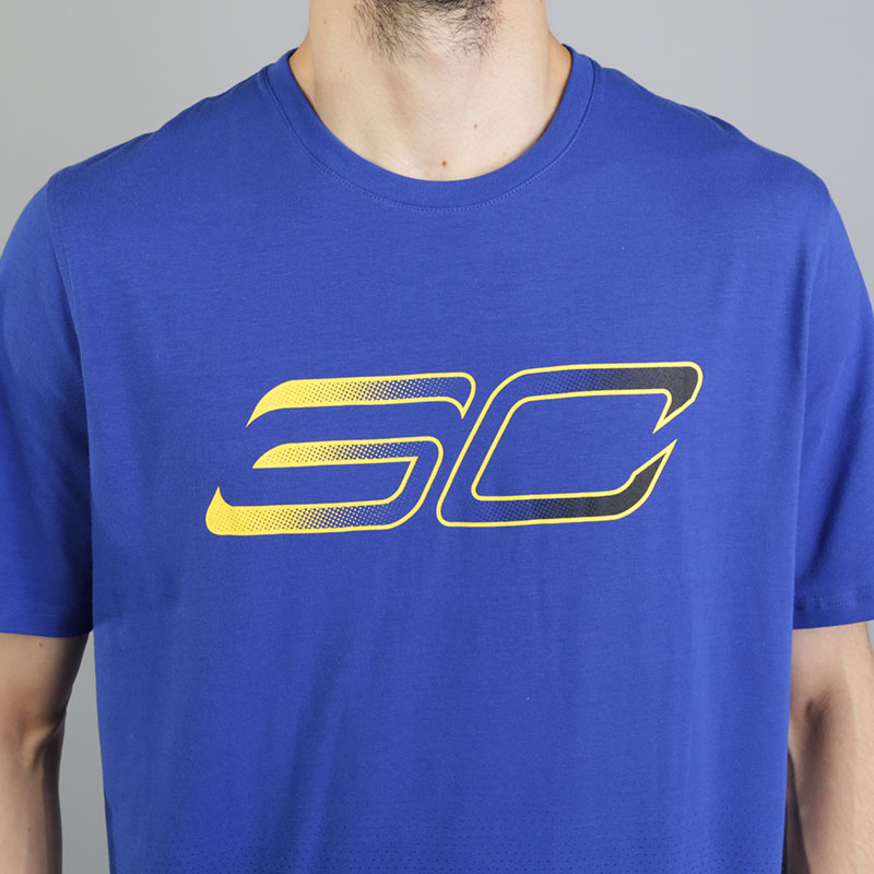 мужская синяя футболка Under Armour SC30 Faded Logo Tee 1290570-400 - цена, описание, фото 2