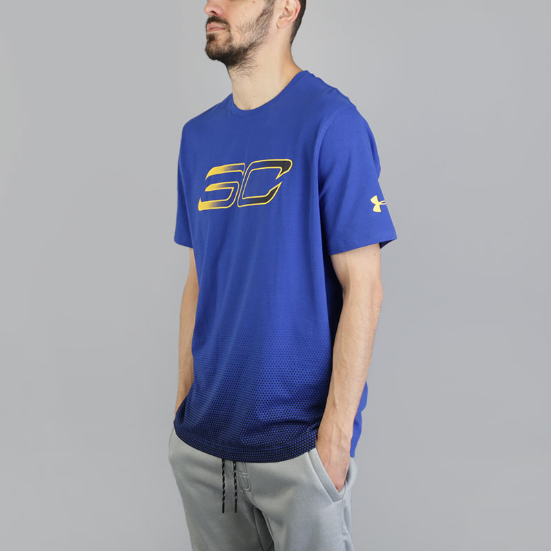 мужская синяя футболка Under Armour SC30 Faded Logo Tee 1290570-400 - цена, описание, фото 3