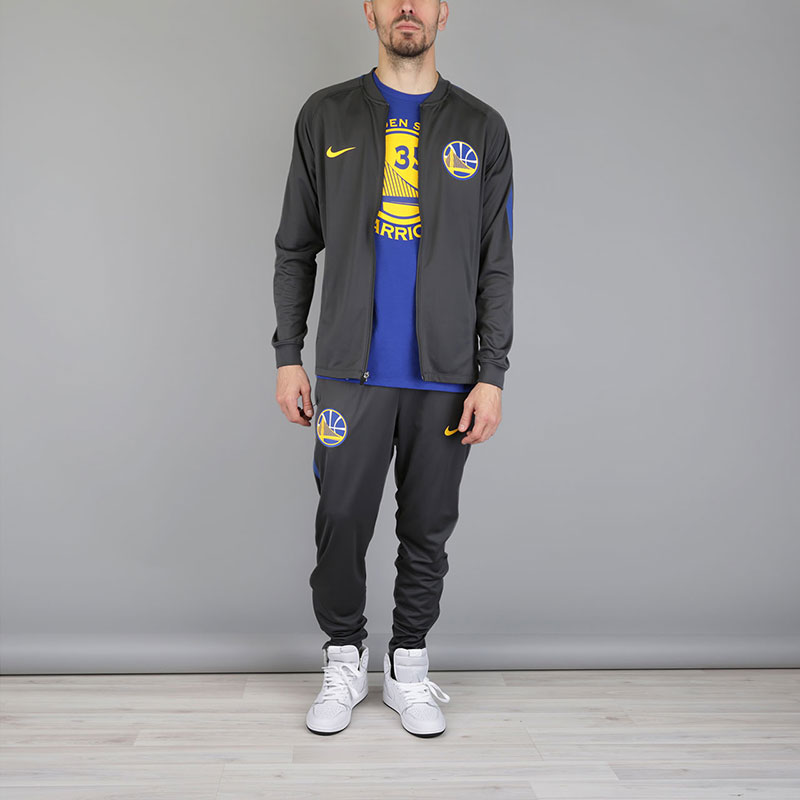 мужской серый спортивный костюм Nike GSW Dry NBA Track Suit 923082-060 - цена, описание, фото 1