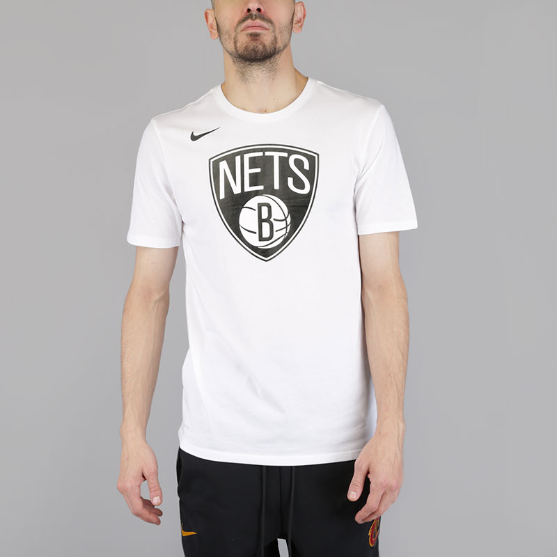 мужская белая футболка Nike Brooklyn Nets Dry Logo NBA T-Shirt 870490-100 - цена, описание, фото 1