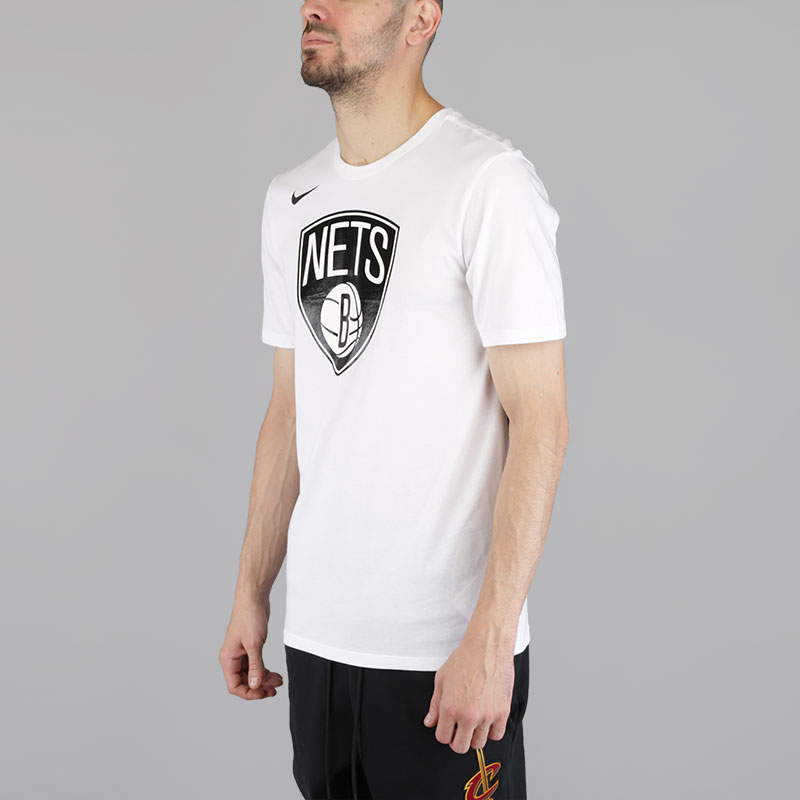 мужская белая футболка Nike Brooklyn Nets Dry Logo NBA T-Shirt 870490-100 - цена, описание, фото 3