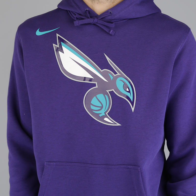 мужская фиолетовая толстовка Nike Hornets Hoodie 881117-566 - цена, описание, фото 4