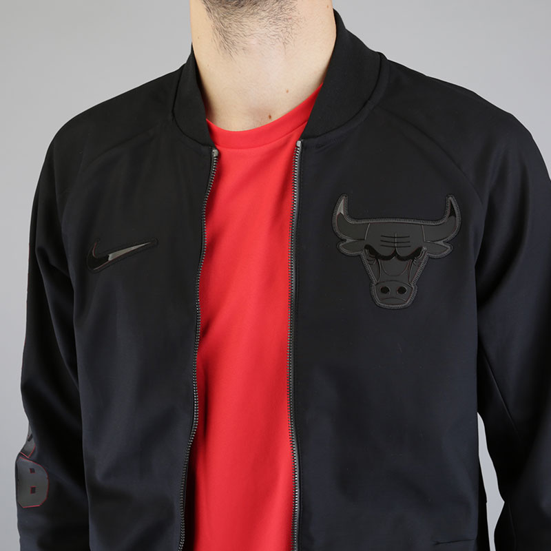 мужская черная куртка Nike Chicago Bulls Modern NBA Varsity Jacket 860789-010 - цена, описание, фото 4