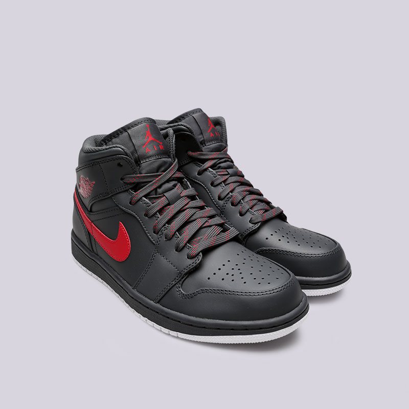 мужские черные кроссовки Jordan 1 Mid 554724-045 - цена, описание, фото 4