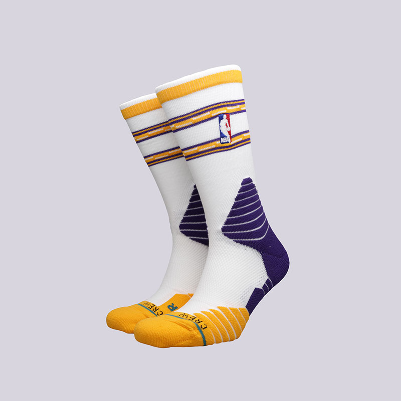 мужские белые носки Stance Core Crew Lakers M559C5CCLA- WHITE - цена, описание, фото 1