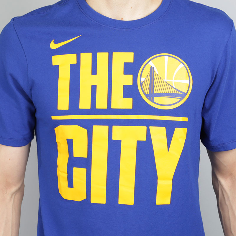 мужская синяя футболка Nike Golden State Warriors Dry 871098-495 - цена, описание, фото 2