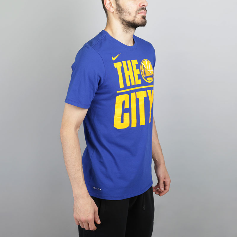 мужская синяя футболка Nike Golden State Warriors Dry 871098-495 - цена, описание, фото 3