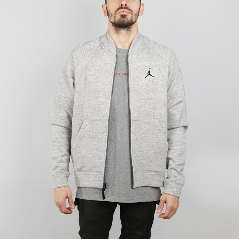 мужская серая толстовка Jordan Fleece Bomber 883987-063 - цена, описание, фото 1