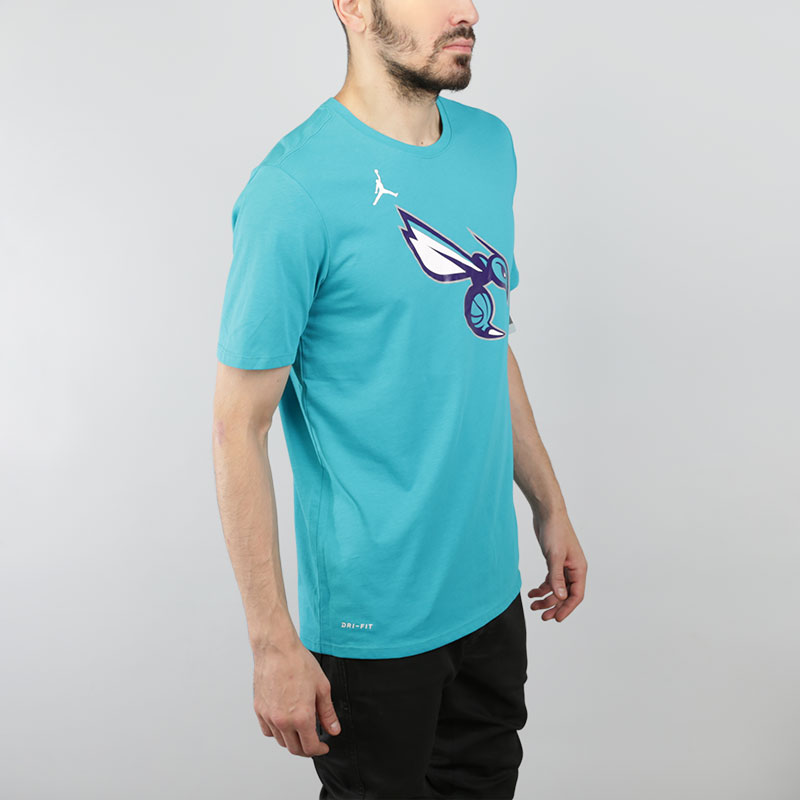 мужская голубая футболка Jordan Charlotte Hornets Dry Logo 870494-428 - цена, описание, фото 3