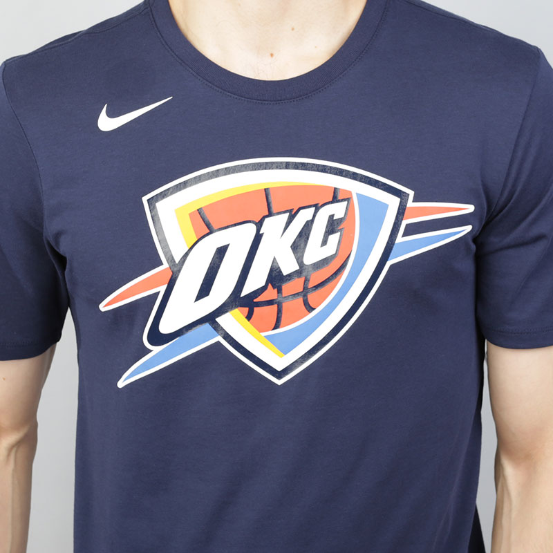 мужская синяя футболка Nike NBA Oklahoma City Thunder Dri-Fit Tee 870528-419 - цена, описание, фото 2
