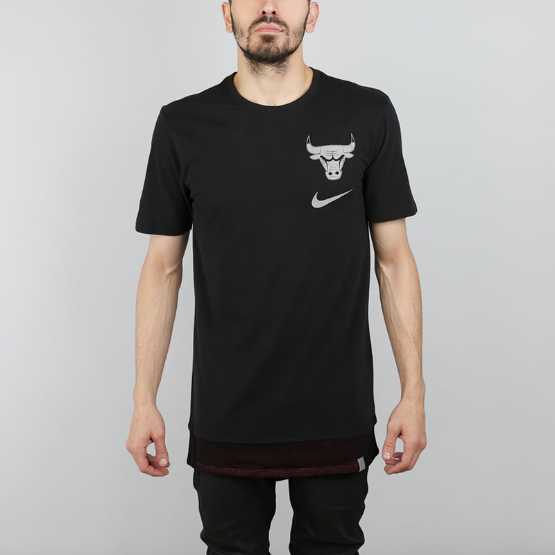 мужская черная футболка Nike NBA Chicago Bulls Tee 874052-010 - цена, описание, фото 1