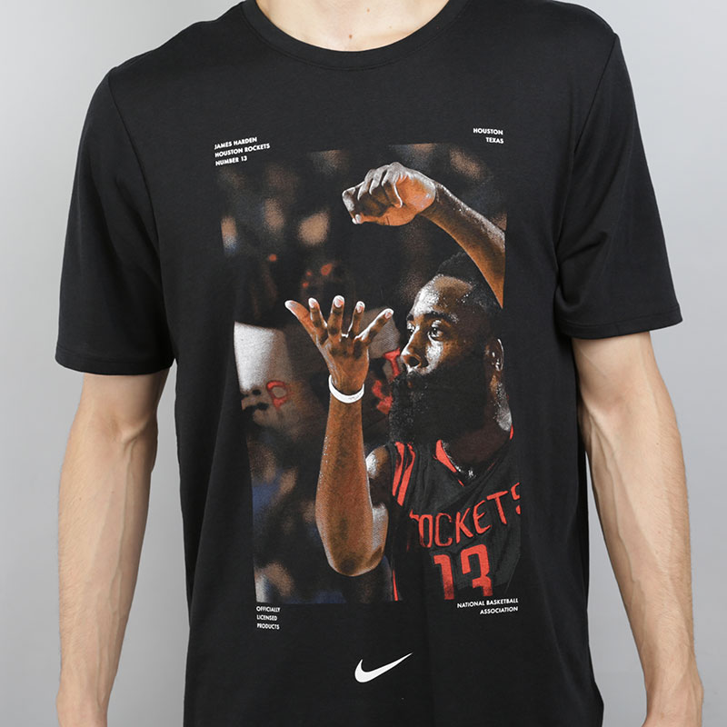 мужская черная футболка Nike James Harden Dry 924615-010 - цена, описание, фото 2
