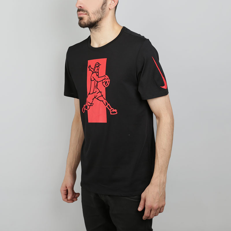 мужская черная футболка Nike Dry Kyrie 882180-010 - цена, описание, фото 3