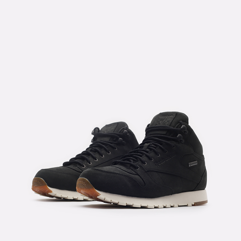 мужские черные кроссовки Reebok CL LTHR Mid GTX-Thin BS7883 - цена, описание, фото 4