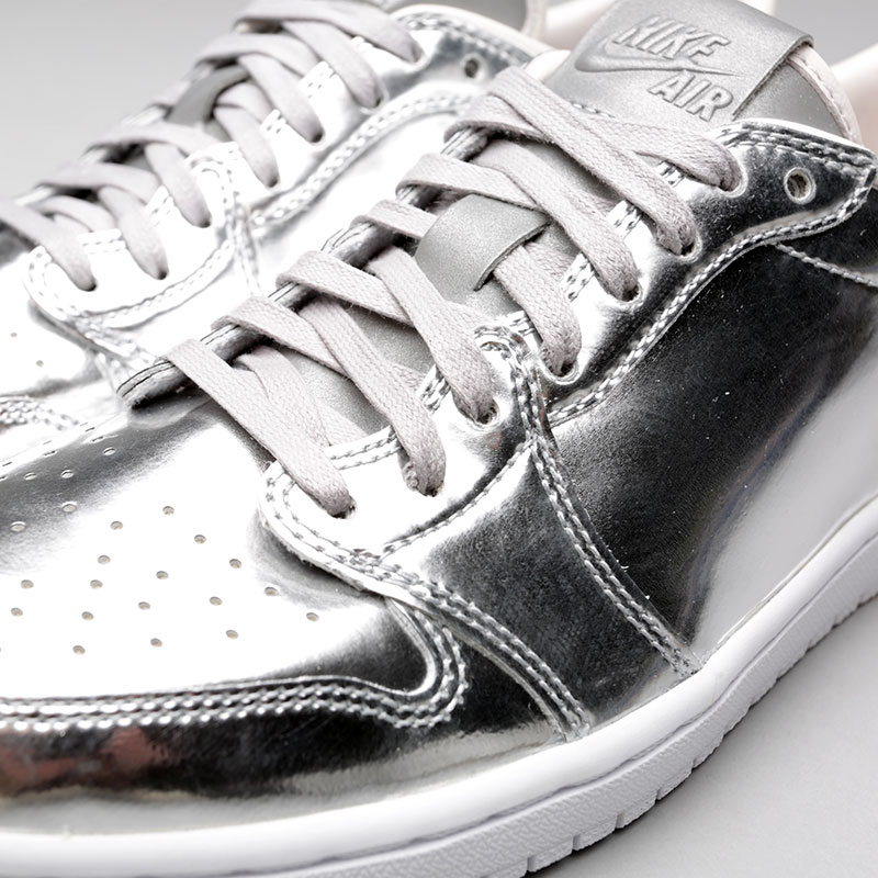 мужские серебряные кроссовки Jordan 1 Retro Low OG P1nnacle 852549-003 - цена, описание, фото 5