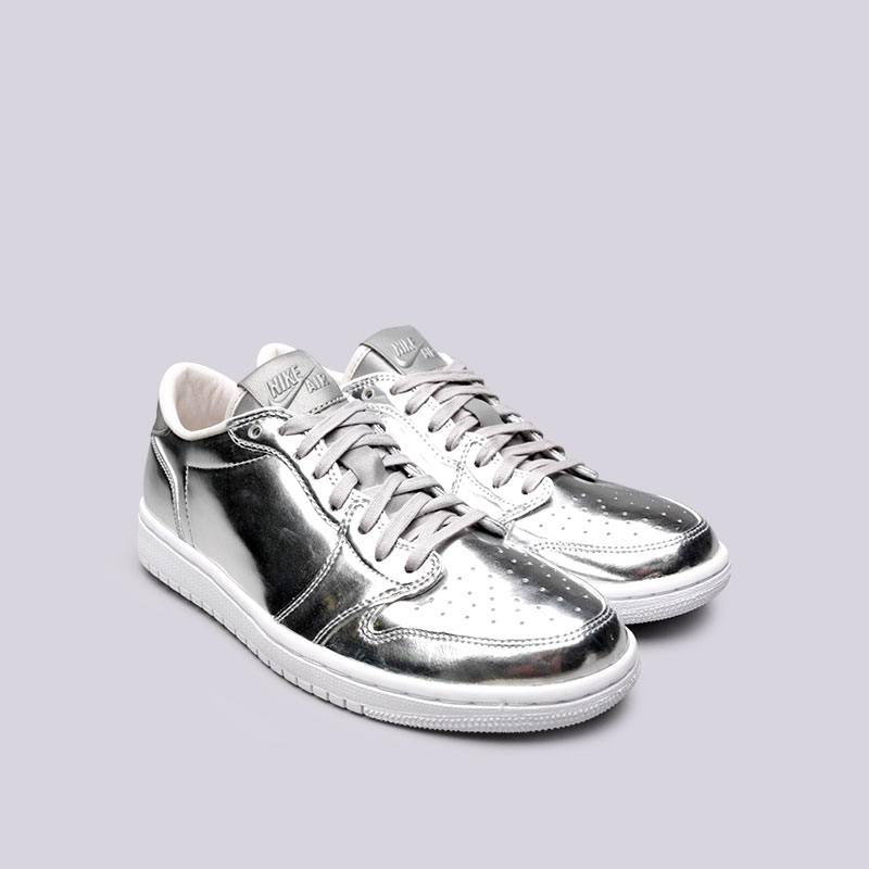 мужские серебряные кроссовки Jordan 1 Retro Low OG P1nnacle 852549-003 - цена, описание, фото 4