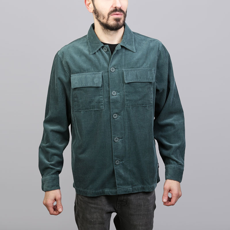 мужская зеленая рубашка Stussy Wide Cord Shirt 111951-teal - цена, описание, фото 1