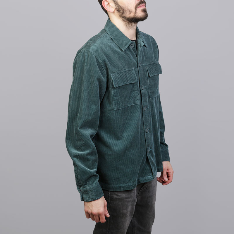 мужская зеленая рубашка Stussy Wide Cord Shirt 111951-teal - цена, описание, фото 2