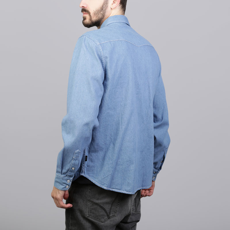 Мужская рубашка Stussy Poppy Denim Shirt (111952-light blue)  - цена, описание, фото 4
