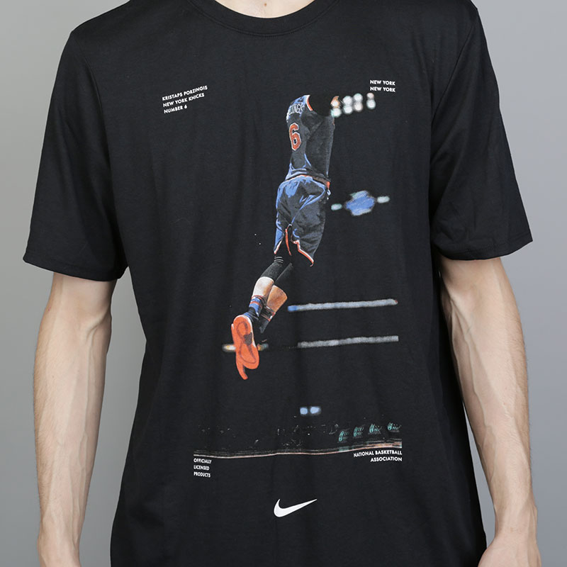 мужская черная футболка Nike Kristaps Porzingis Dry 924621-010 - цена, описание, фото 3