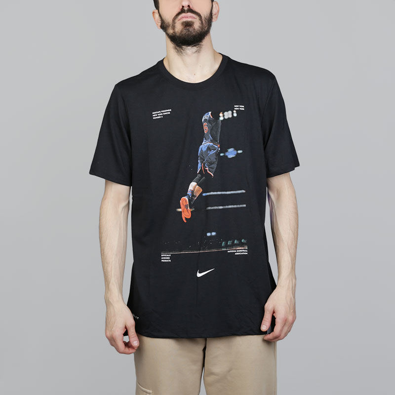 мужская черная футболка Nike Kristaps Porzingis Dry 924621-010 - цена, описание, фото 1