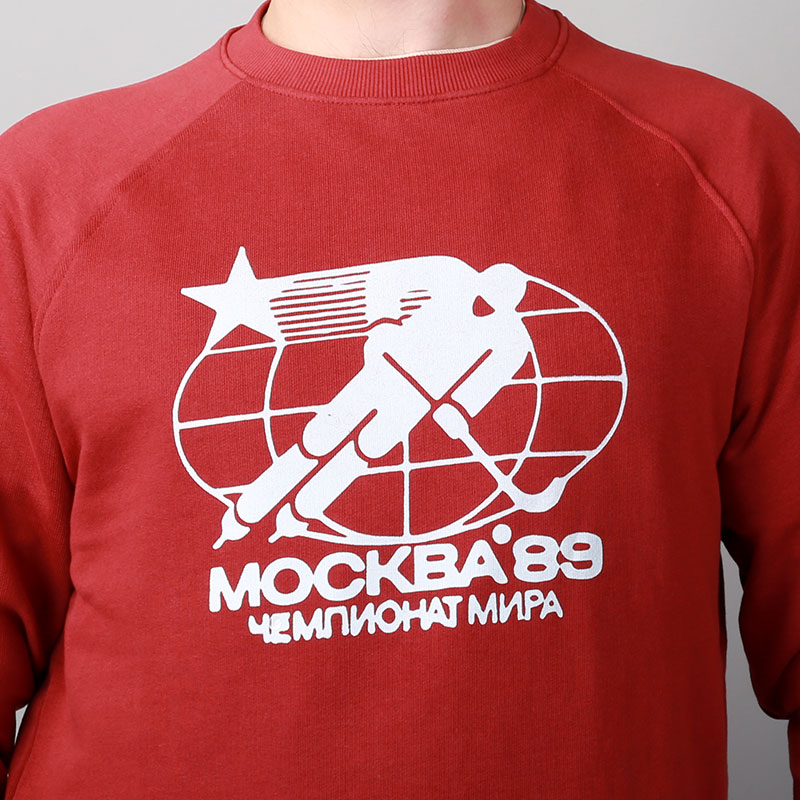 мужская бордовая толстовка Запорожец heritage Советский Спорт Hockey 89-красн - цена, описание, фото 2
