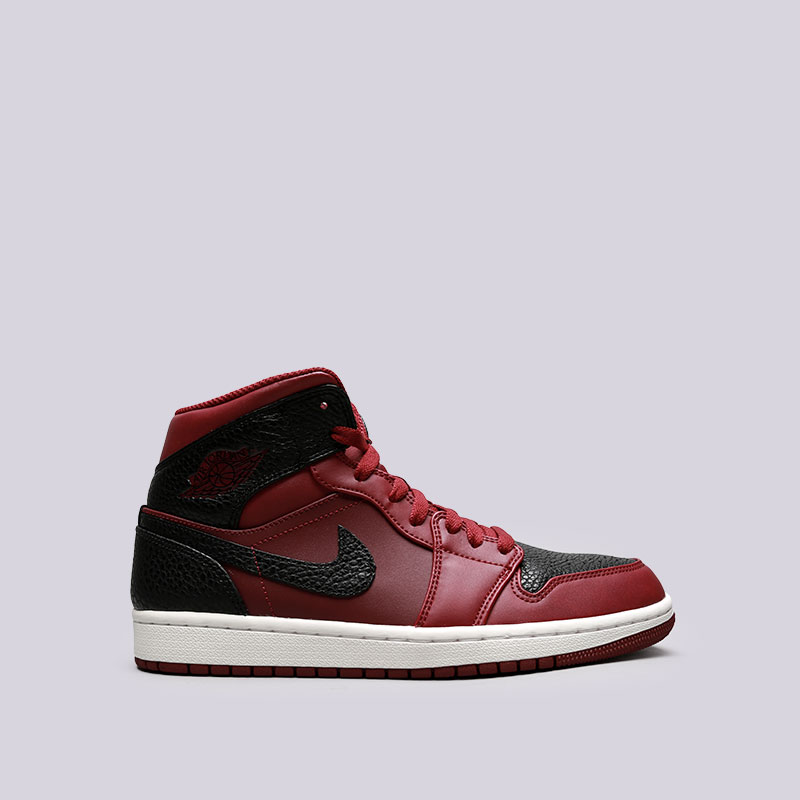 

Кроссовки Jordan 1 Mid, Чёрный;бордовый