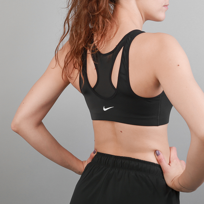 женский черный топ Nike ZIP Women's Medium Support Sports Bra 858429-011 - цена, описание, фото 3