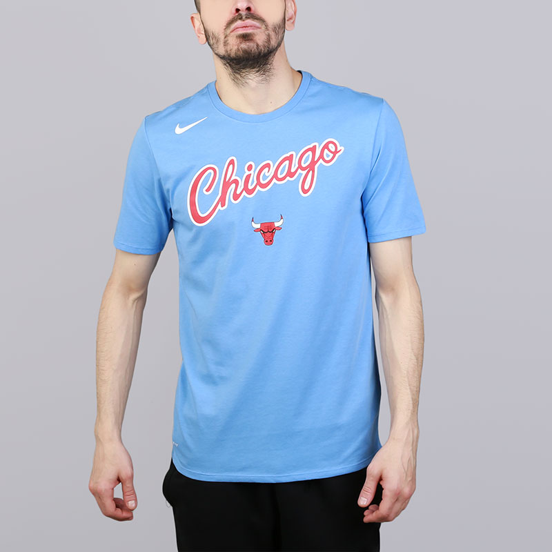 мужская синяя футболка Nike Chicago Bulls City Edition 888447-448 - цена, описание, фото 1