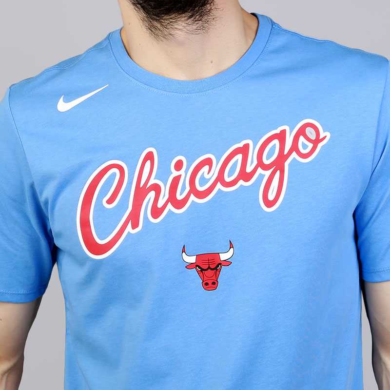 мужская синяя футболка Nike Chicago Bulls City Edition 888447-448 - цена, описание, фото 2