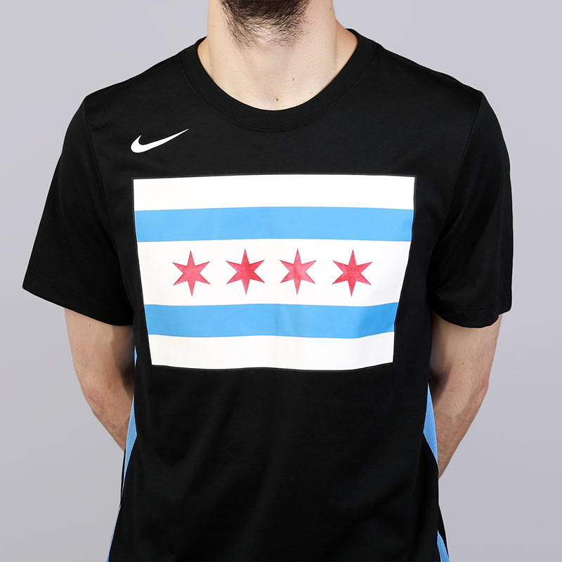 мужская черная футболка Nike Chicago Bulls City Edition 888449-010 - цена, описание, фото 2