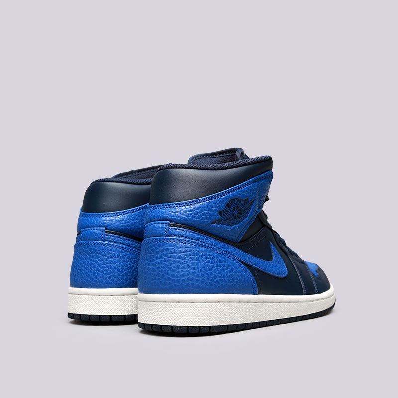 мужские синие кроссовки Jordan 1 Mid 554724-412 - цена, описание, фото 3