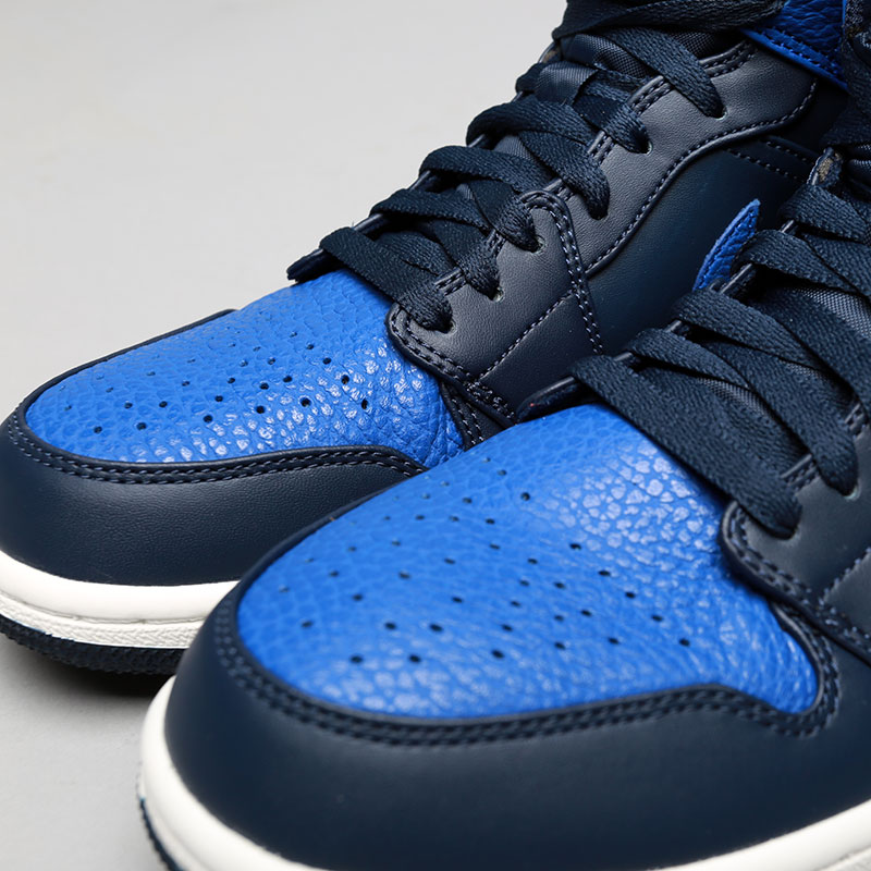 мужские синие кроссовки Jordan 1 Mid 554724-412 - цена, описание, фото 4