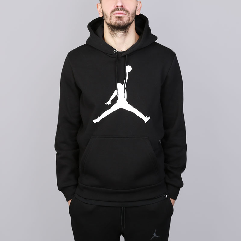 мужская черная толстовка Jordan Flight Fleece Jumpman Air Pullover Hoody AH4507-010 - цена, описание, фото 1