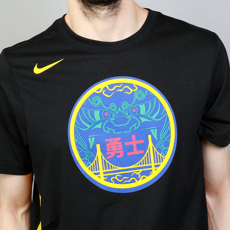 мужская черная футболка Nike Golden State Warriors City Edition Dry 890947-010 - цена, описание, фото 2