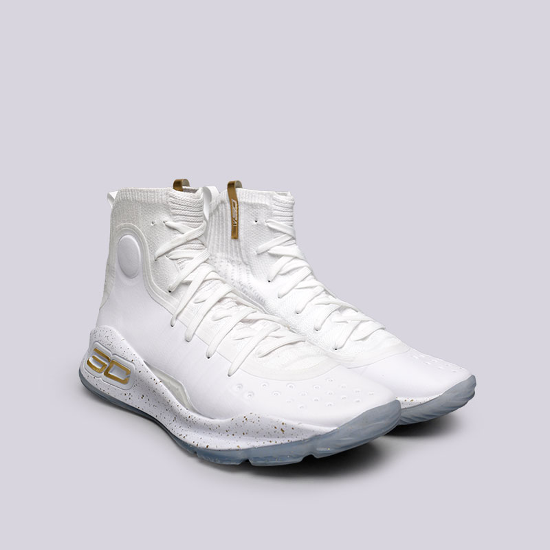 мужские белые баскетбольные кроссовки Under Armour UA Curry 4 1298306-102 - цена, описание, фото 3