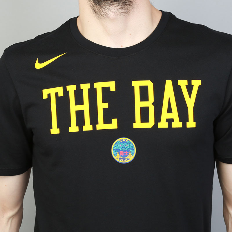 мужская черная футболка Nike Golden State Warriors City Edition 890839-010 - цена, описание, фото 2