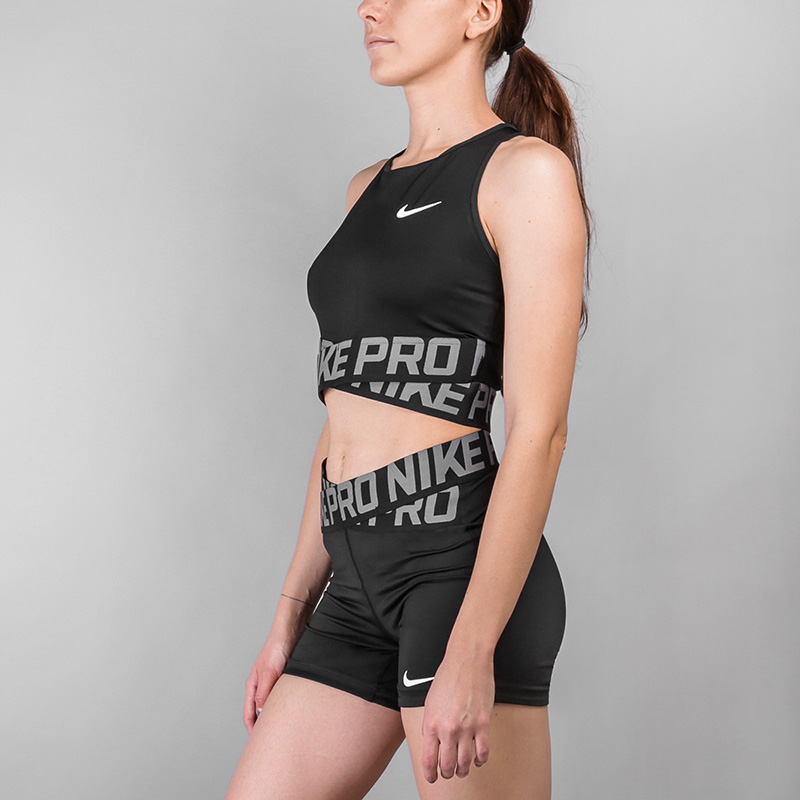женский черный топ Nike PRO CROPPED AH8779-010 - цена, описание, фото 2
