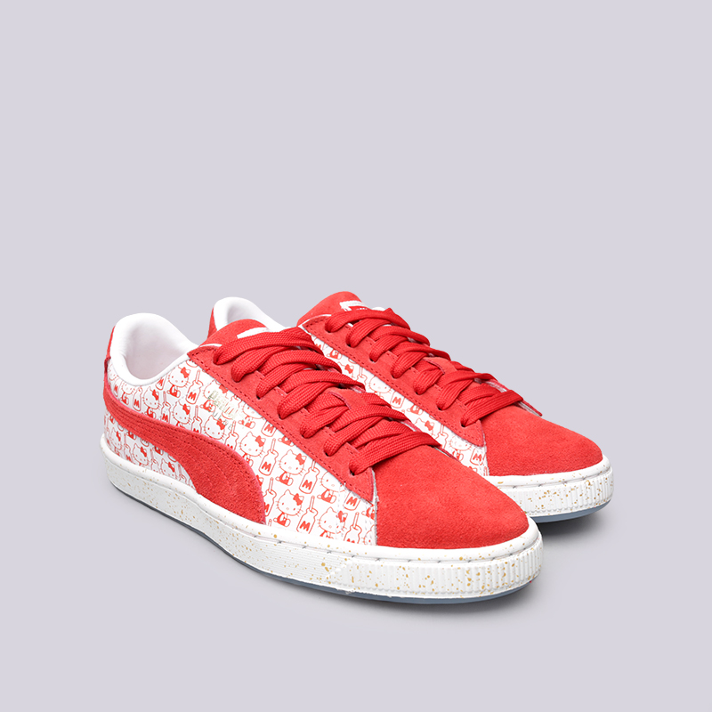 женские красные кроссовки PUMA Suede Classic x Hello Kitty 36630601 - цена, описание, фото 3