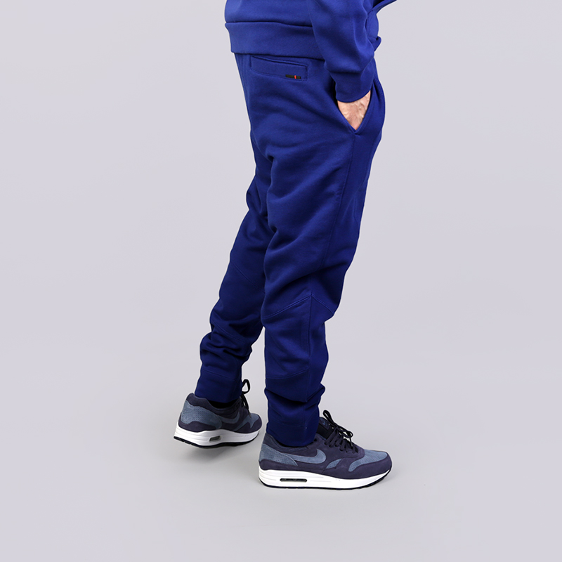 мужские синие брюки Jordan JSW Wings Fleece Pant 860198-455 - цена, описание, фото 2
