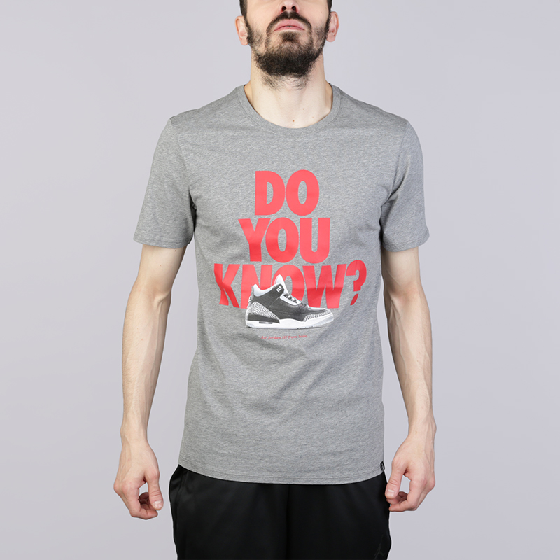 

Футболка Jordan AJ 3 Do You Know?, Серый