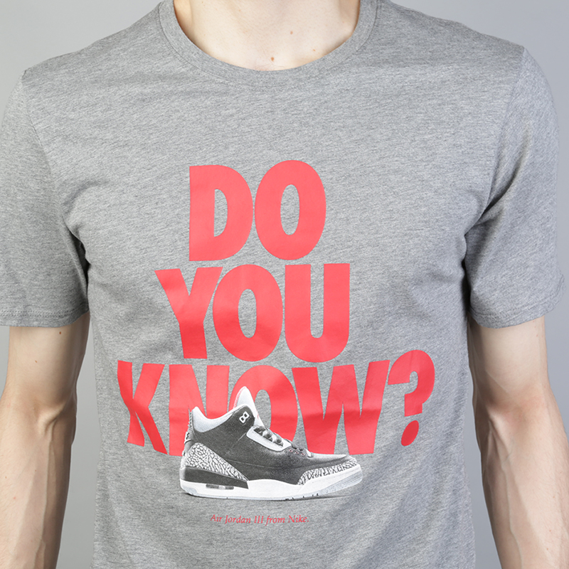 мужская серая футболка Jordan AJ 3 Do You Know? 943936-091 - цена, описание, фото 3