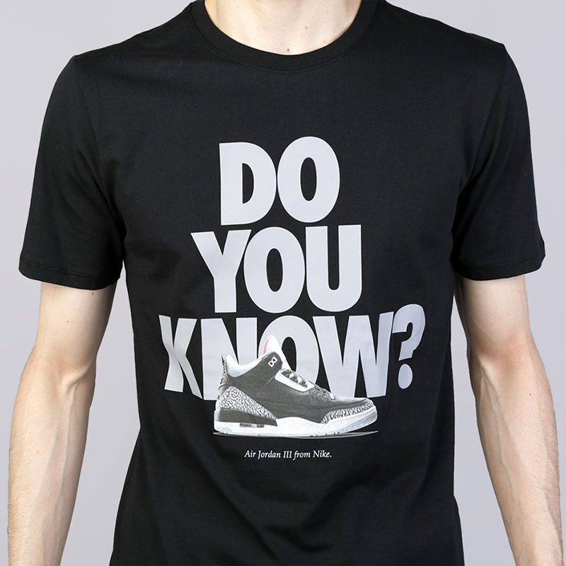 мужская черная футболка Jordan AJ 3 Do You Know? 943936-010 - цена, описание, фото 3