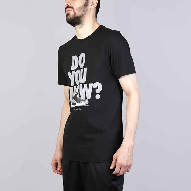 мужская черная футболка Jordan AJ 3 Do You Know? 943936-010 - цена, описание, фото 2