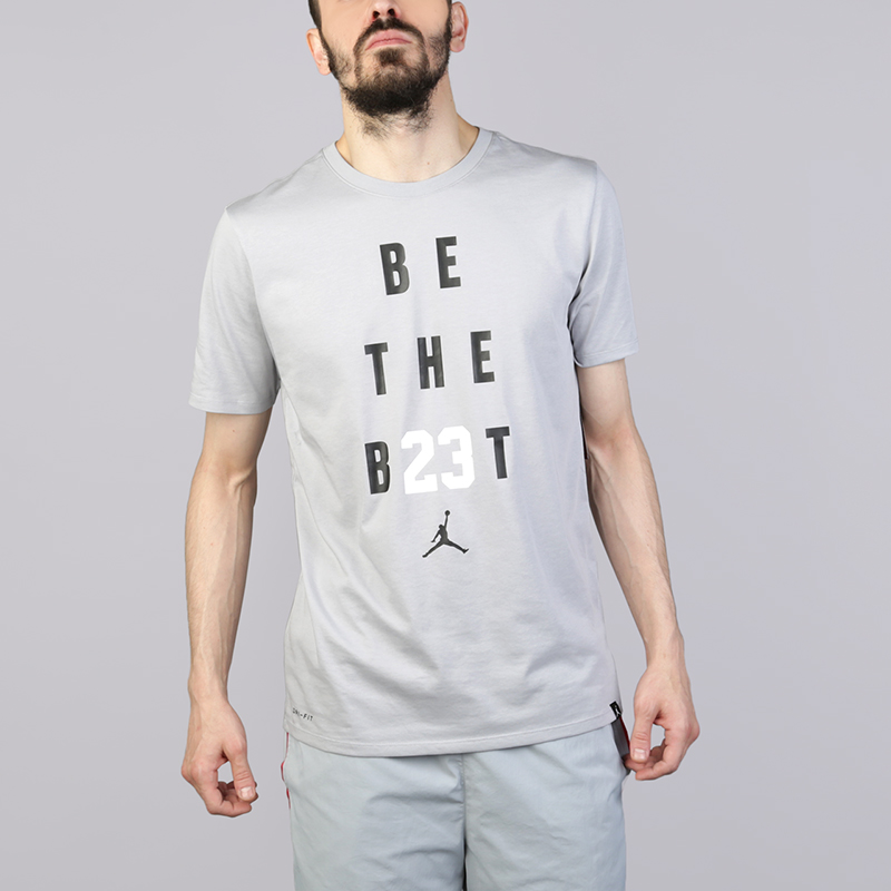 мужская серая футболка Jordan Be The Best 895149-012 - цена, описание, фото 1