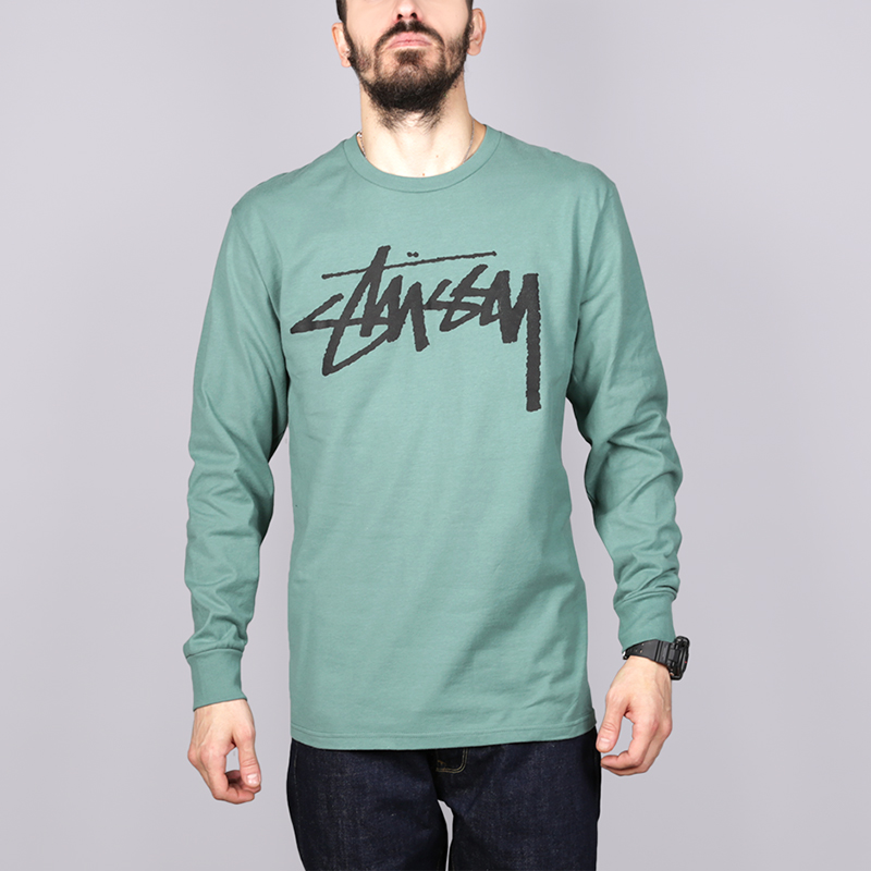   лонгслив Stussy Old Stock LS Tee 1994213-sage - цена, описание, фото 2