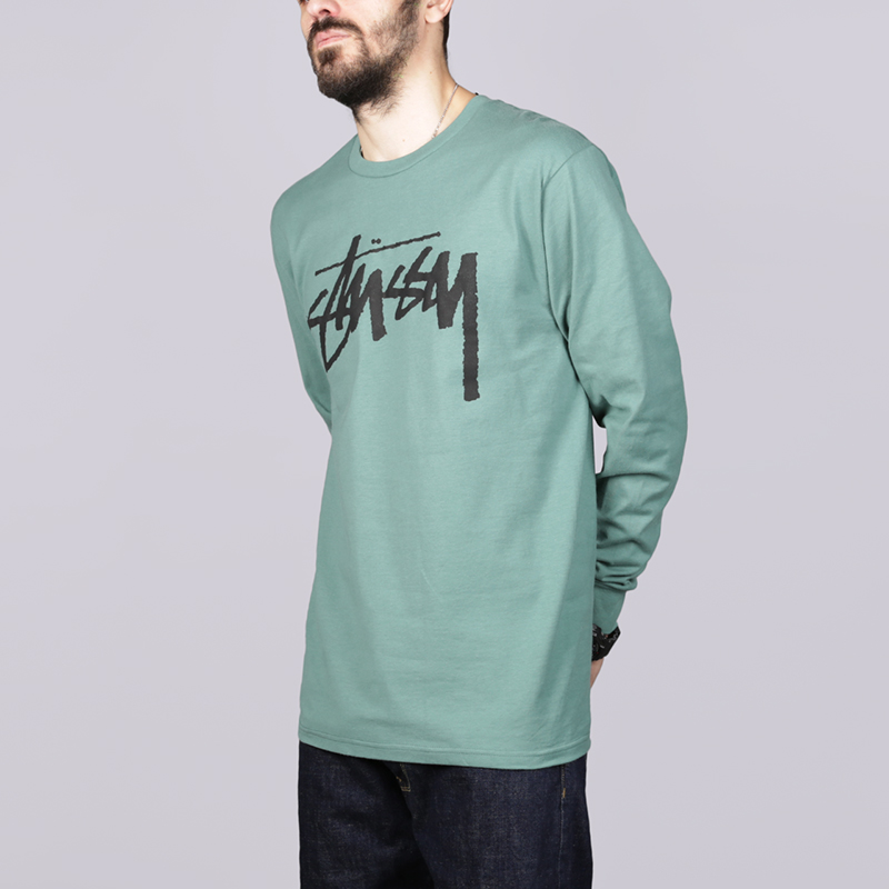   лонгслив Stussy Old Stock LS Tee 1994213-sage - цена, описание, фото 1