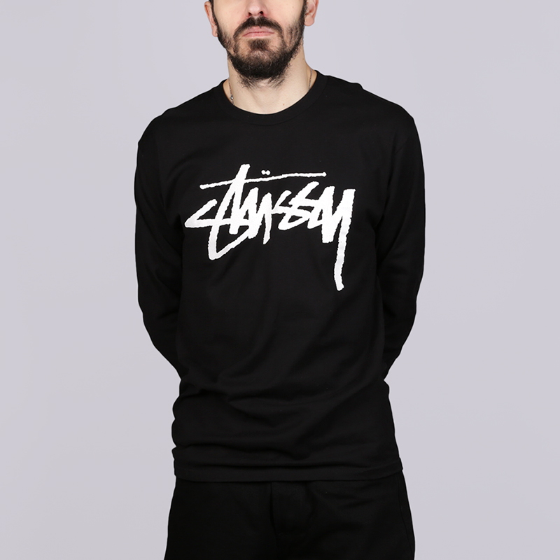   лонгслив Stussy Old Stock LS Tee 1994213-black - цена, описание, фото 2