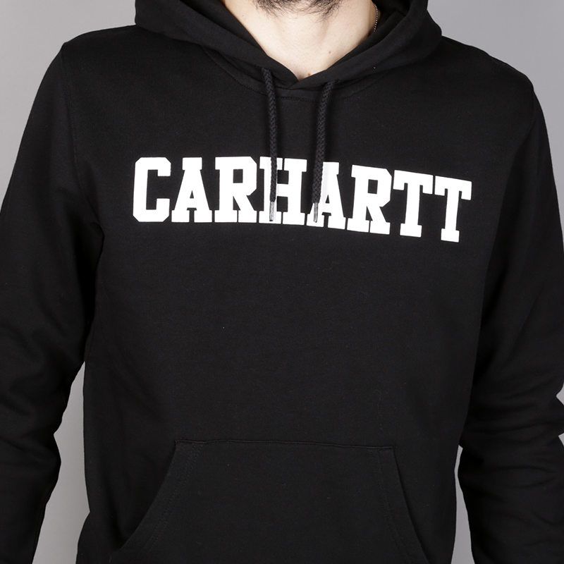 мужская черная толстовка Carhartt WIP Hooded College Sweat i024669-blk/wht - цена, описание, фото 3