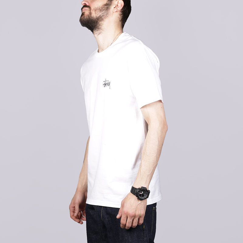 мужская белая футболка Stussy Basic Stussy Tee 1904181-white - цена, описание, фото 2